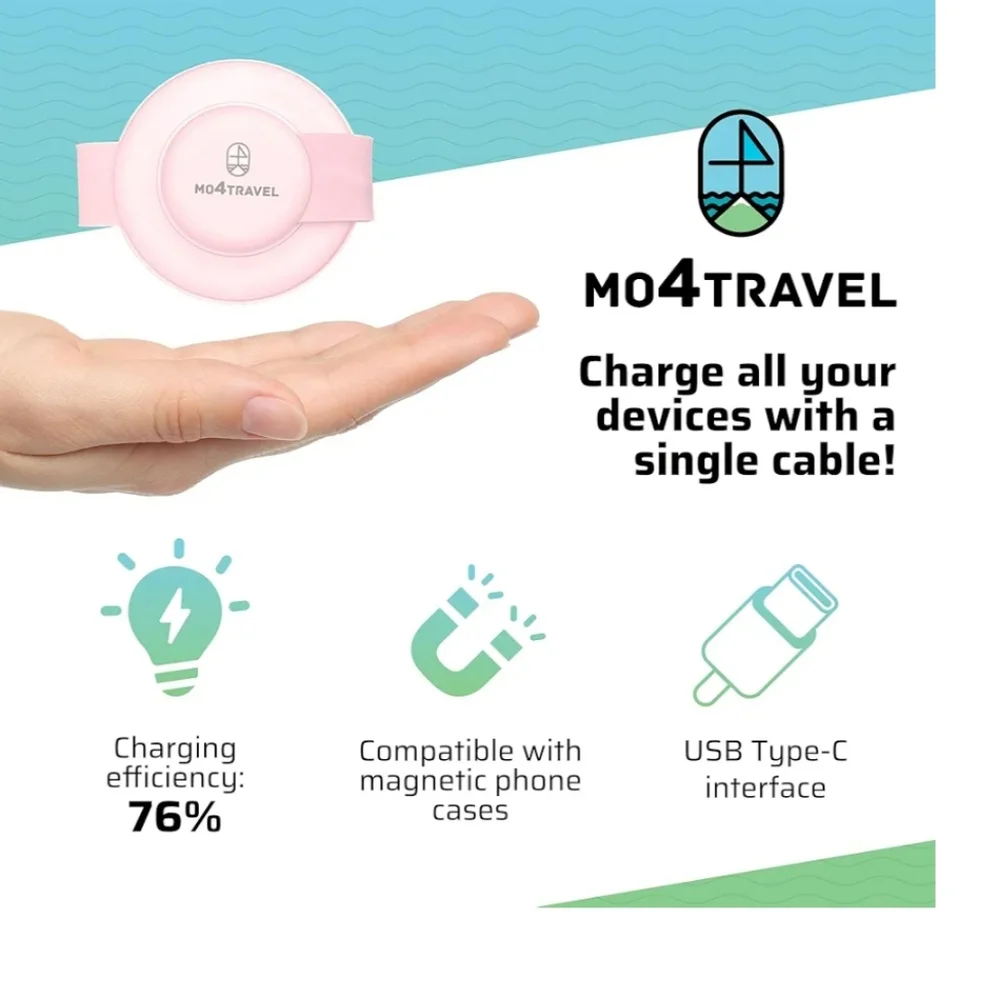 3-in-1 Pink Travel Charger
